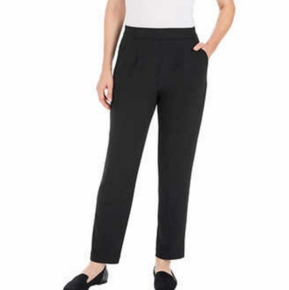 NWT Hilary Radley Womens Midweight Pull On Pant with Pockets‎ Black